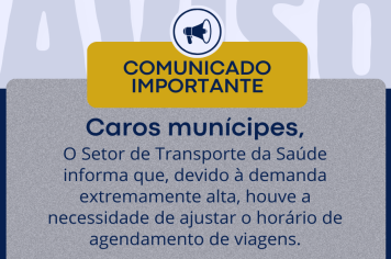 Prefeitura de Taquarituba ajusta horário de agendamento para transporte da saúde