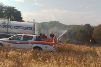 Defesa Civil combate incêndio em vegetação no bairro dos Costas; ação de voluntários evita tragédia ainda maior em áreas de cultivo