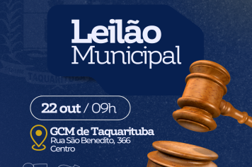 Prefeitura de Taquarituba Realizará Leilão Presencial de Imóveis no Dia 22 de Outubro