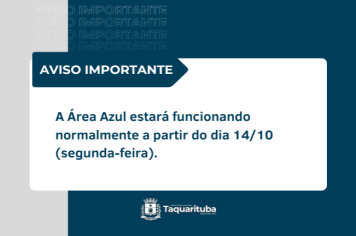 Prefeitura de Taquarituba comunica a retomada da cobrança do estacionamento rotativo 