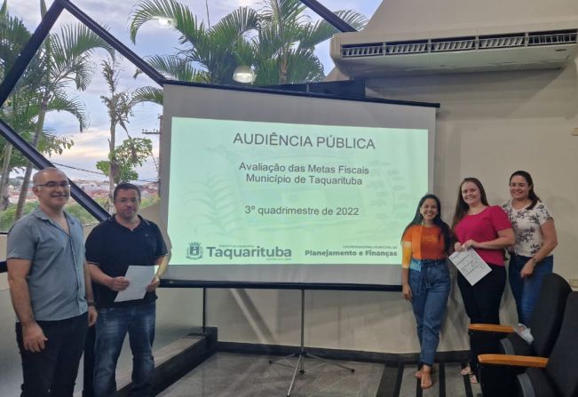 Audiência Pública que avalia as Metas Fiscais é realizada em Taquarituba